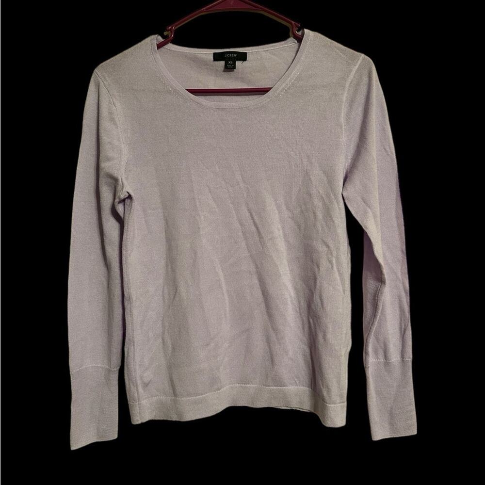 J. Crew Crewneck Purple Sweater 100% Merino Wool Women’s Size XS